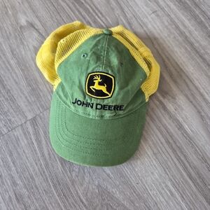 John Deere Green and Yellow Kids Mesh Trucker Hat